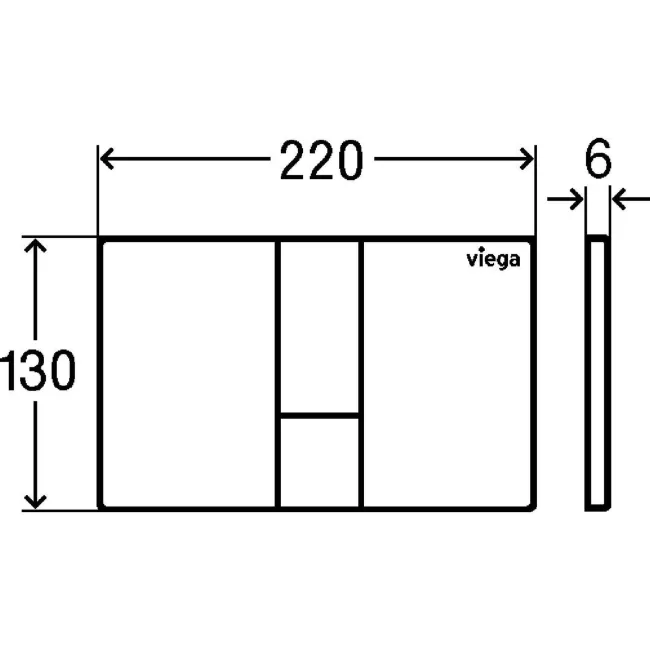 Панель змиву Prevista д/бачків Visign for Style 24, матовий хром, Viega 773274 2 Панель змиву Prevista д/бачків Visign for Style 24, матовий хром, Viega 773274 2