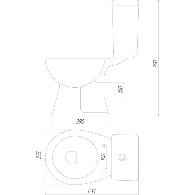 Унітаз-компакт «Орсо», 1с  (Дніпрокераміка), CLEAN ON низ, гориз