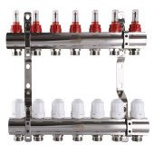 Колектор з вимірювачем витрат, регуляторами та кріпленням ECO 001D 1″x7 Колектор з вимірювачем витрат, регуляторами та кріпленням ECO 001D 1″x7