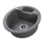 Гранітна мийка Globus Lux  GURON сірий металік 480мм-А0003