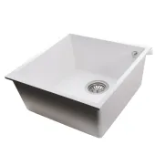 Гранітна мийка Globus Lux AMMER пiдстiльна, бiлий 440 х 440 мм - -А0007