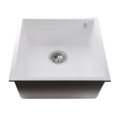 Гранітна мийка Globus Lux AMMER пiдстiльна, бiлий 440 х 440 мм - -А0007