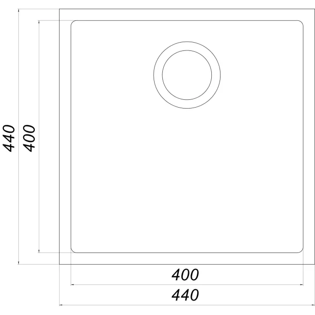 Гранітна мийка Globus Lux AMMER пiдстiльна, бiлий 440 х 440 мм - -А0007