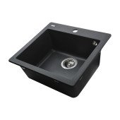 Гранітна мийка Globus Lux AOSTA графiт 490x455мм-А0001 Гранітна мийка Globus Lux AOSTA графiт 490x455мм-А0001