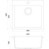 Гранітна мийка Globus Lux AOSTA графiт 490x455мм-А0001 Гранітна мийка Globus Lux AOSTA графiт 490x455мм-А0001