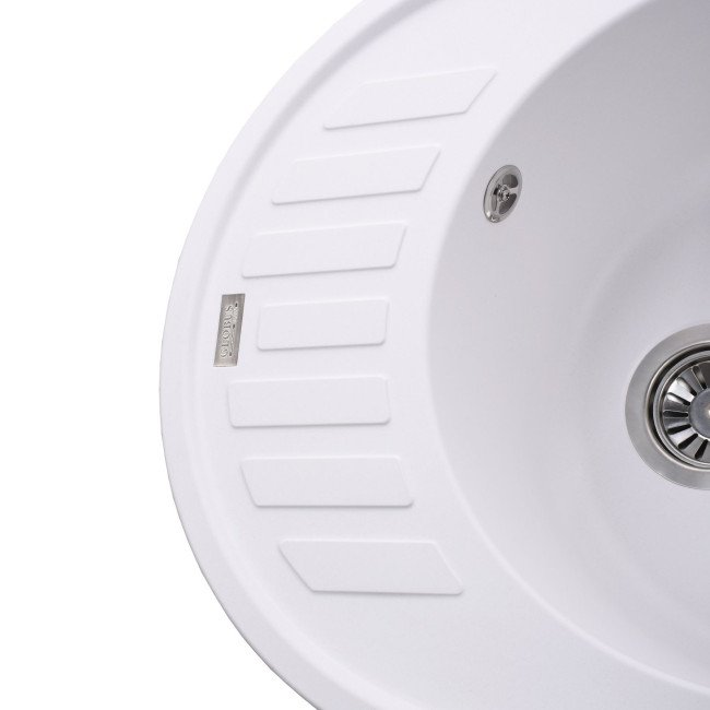 Гранітна мийка Globus Lux ARNO білий 620х500мм-А0007