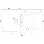 Гранітна мийка Globus Lux BOREN мокко 860х500мм