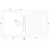 Гранітна мийка Globus Lux BOREN мокко 860х500мм