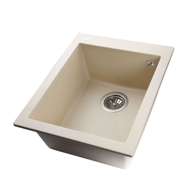 Гранітна мийка Globus Lux LAMA слонова кiстка 410х500мм 2