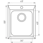 Гранітна мийка Globus Lux LAMA чорний 410х500мм-А0002
