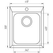 Гранітна мийка Globus Lux LAMA чорний металік 410х500мм-А0001 Гранітна мийка Globus Lux LAMA чорний металік 410х500мм-А0001