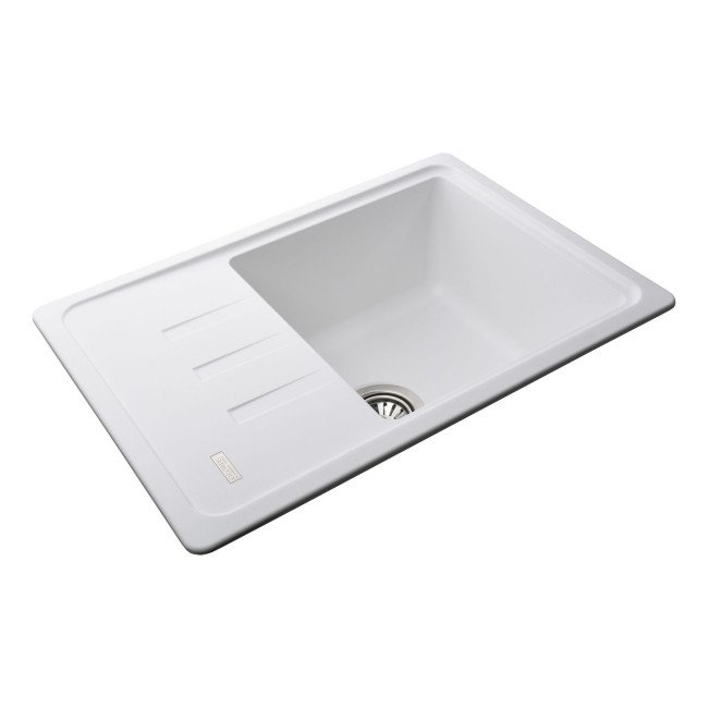 Гранітна мийка Globus Lux MONO білий 620х435мм-А0007 2