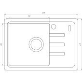Гранітна мийка Globus Lux MONO графіт 620х435мм-А0001