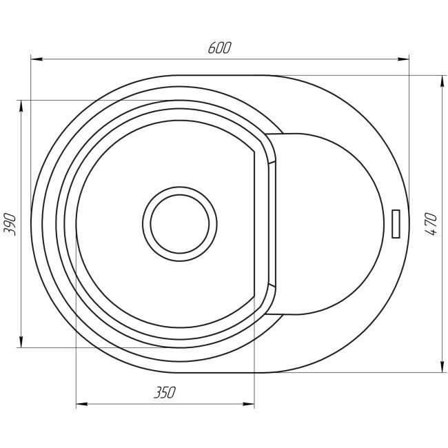 Гранітна мийка Globus Lux MORAINE мигдаль 600х470мм-А0008 Гранітна мийка Globus Lux MORAINE мигдаль 600х470мм-А0008
