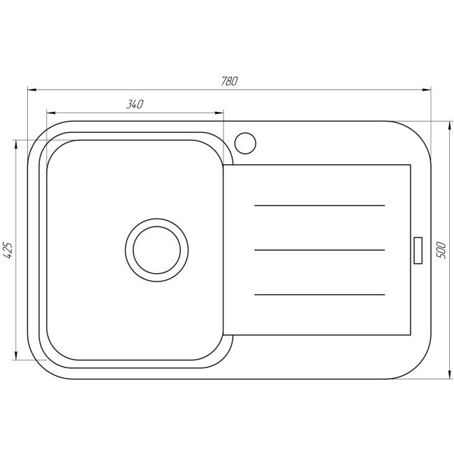 Гранітна мийка Globus Lux OBER мокко 780х500мм Гранітна мийка Globus Lux OBER мокко 780х500мм