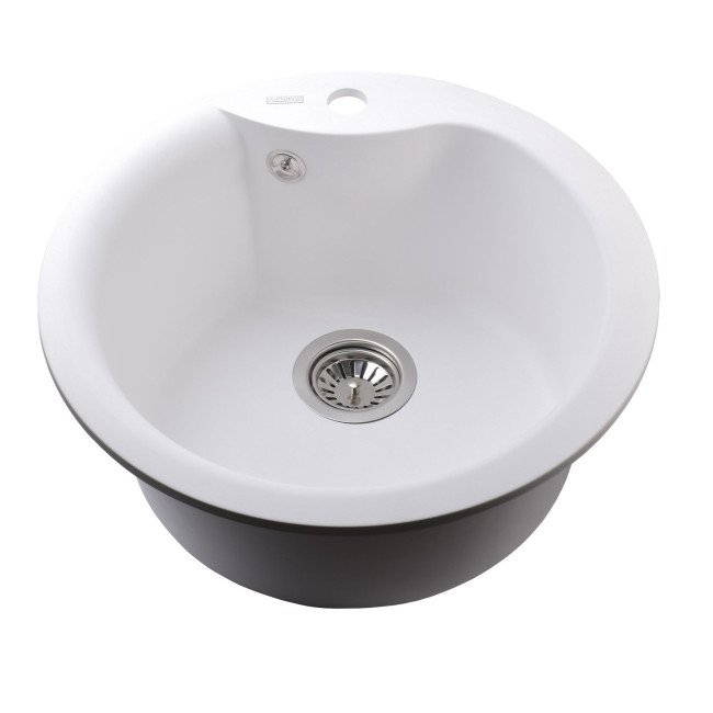 Гранітна мийка Globus Lux ORTA білий 485мм-А0007 Гранітна мийка Globus Lux ORTA білий 485мм-А0007