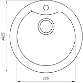 Гранітна мийка Globus Lux ORTA сірий металік 485мм-А0003