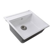 Гранітна мийка Globus Lux VOLTA білий 570х510мм-А0007 Гранітна мийка Globus Lux VOLTA білий 570х510мм-А0007