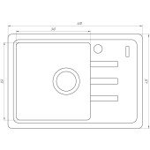 Гранітна мийка Globus Lux MONO чорний металік 620х435мм-А0001 Гранітна мийка Globus Lux MONO чорний металік 620х435мм-А0001