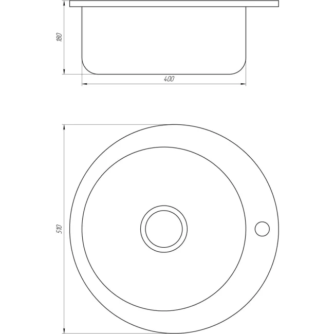 Мийка кухонна врiзна кругла 510х160 Decor MR 510 D 0,6 mm Mira 2 Мийка кухонна врiзна кругла 510х160 Decor MR 510 D 0,6 mm Mira 2