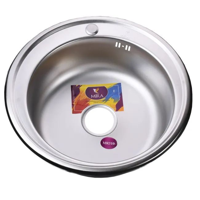 Мийка кухонна врiзна кругла 510х160 Satin MR 510 E 0,6 mm Mira Мийка кухонна врiзна кругла 510х160 Satin MR 510 E 0,6 mm Mira