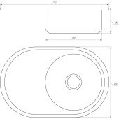 Мийка кухонна врiзна кругла з полицею 770х500х180 Decor MR 7750 D Mira Мийка кухонна врiзна кругла з полицею 770х500х180 Decor MR 7750 D Mira