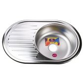 Мийка кухонна врiзна кругла з полицею 770х500х180 Satin MR 7750 E Mira Мийка кухонна врiзна кругла з полицею 770х500х180 Satin MR 7750 E Mira