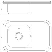 Мийка кухонна врiзна прямокутна з полицею 750х490х180 Matt MR 7549 M Mira Мийка кухонна врiзна прямокутна з полицею 750х490х180 Matt MR 7549 M Mira