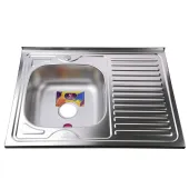 Мийка кухонна накладна прямокутна 800х600х180 Decor Left MR 8060 L D Mira