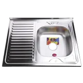 Мийка кухонна накладна прямокутна 800х600х180 Satin Right MR 8060 R E Mira
