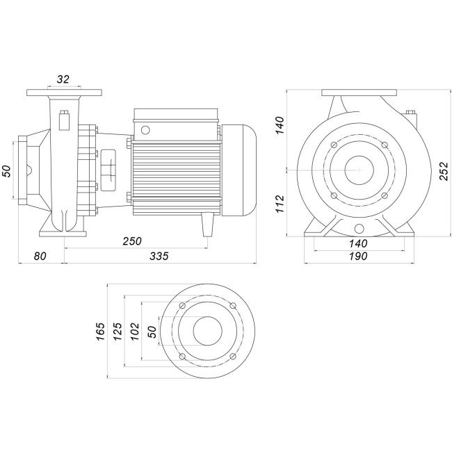 Насос моноблочний IR 32-125A 1,5 кВт SAER (20 м3/год, 25,4 м) Насос моноблочний IR 32-125A 1,5 кВт SAER (20 м3/год, 25,4 м)