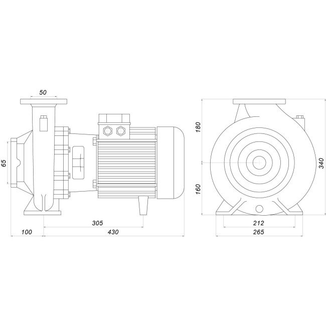 Насос моноблочний IR 50-160B 5,5 кВт SAER (75 м3/год, 32.5 м)