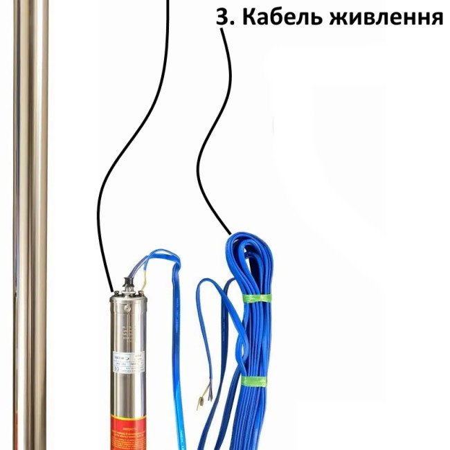 Насос свердловиний з підвищеною стійкістю до піску OPTIMA PM 3SDm2,5/20 0,75 кВт 90м + 55 м кабель Насос свердловиний з підвищеною стійкістю до піску OPTIMA PM 3SDm2,5/20 0,75 кВт 90м + 55 м кабель