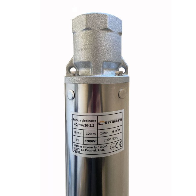 Насос свердловиний з підвищеною стійкістю до піску  OPTIMA PM 4QJm6/20 2,2 кВт 124м + 2 м кабель 2