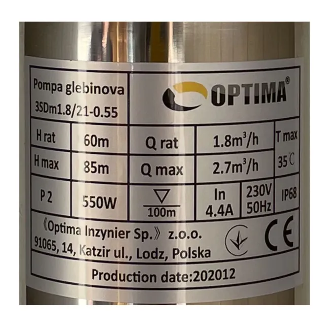 Насос свердловинний з підв, стійк, до піску 3″ OPTIMA 3SDm1,8/21 0,55 кВт 85м +пульт+кабель 1,5мNEW 2 Насос свердловинний з підв, стійк, до піску 3″ OPTIMA 3SDm1,8/21 0,55 кВт 85м +пульт+кабель 1,5мNEW 2