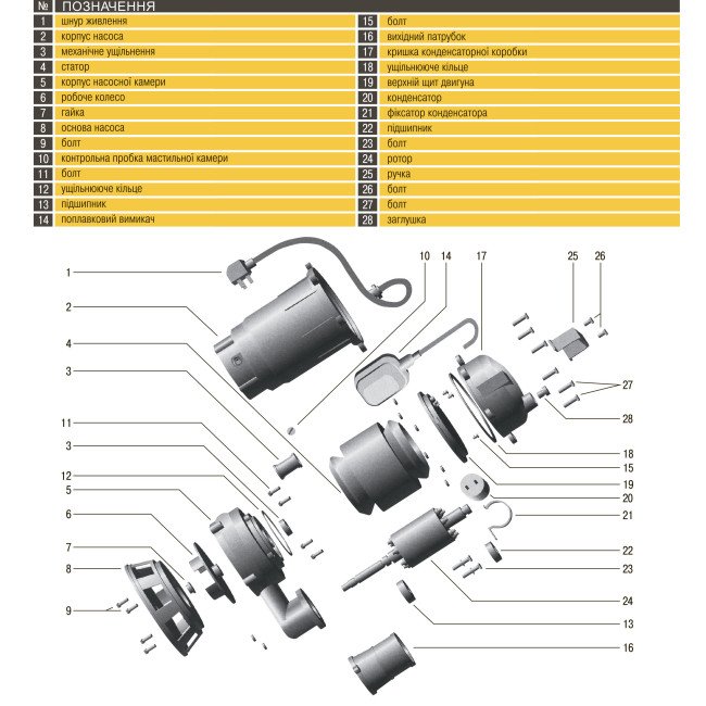 Насос фекальний  Optima WQD10-15 1,3кВт