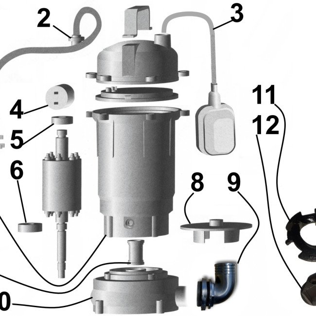 Насос фекальний з ріжучим механізмом Optima WQD10-15DF 1,3кВт