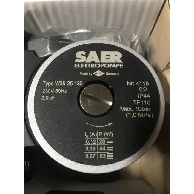 Насос циркуляційнний SAER W35-25 130мм + гайки