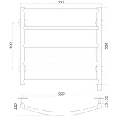 Рушникосушарка UNIO LD EL 500-500-5 BLK Драбинка Дуга електро чорна