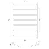 Рушникосушарка UNIO LD ER 700-500-7 BLK Драбинка Дуга електро чорна