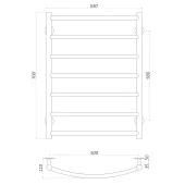 Рушникосушарка UNIO LD W 700-500-7 BLK Драбинка Дуга вода чорна