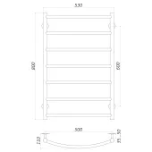 Рушникосушарка UNIO LD W 800-500-7 Драбинка Дуга вода