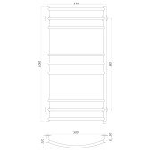 Рушникосушарка UNIO LDE EL 1000-500-9 BLK Драбинка Дуга Еліт електро чорна