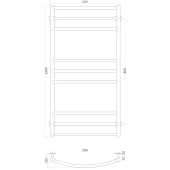Рушникосушарка UNIO LDE W 1000-500-9 BLK Драбинка Дуга Еліт вода чорна