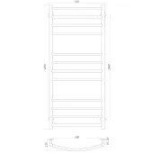 Рушникосушарка UNIO LDE W 1200-500-12 BLK Драбинка Дуга Еліт вода чорна