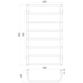 Рушникосушарка UNIO LS EL 900-500-8  Драбинка Скоба електро