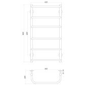 Рушникосушарка UNIO LS W 800-400-6 Драбинка Скоба вода