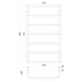 Рушникосушарка UNIO LS W 900-500-7 Драбинка Скоба вода