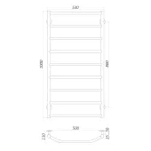 Рушникосушарка UNIO LT W 1000-500-9 Драбинка Трапеція вода