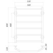 Рушникосушарка UNIO LT W 600-500-6 Драбинка Трапеція вода Рушникосушарка UNIO LT W 600-500-6 Драбинка Трапеція вода